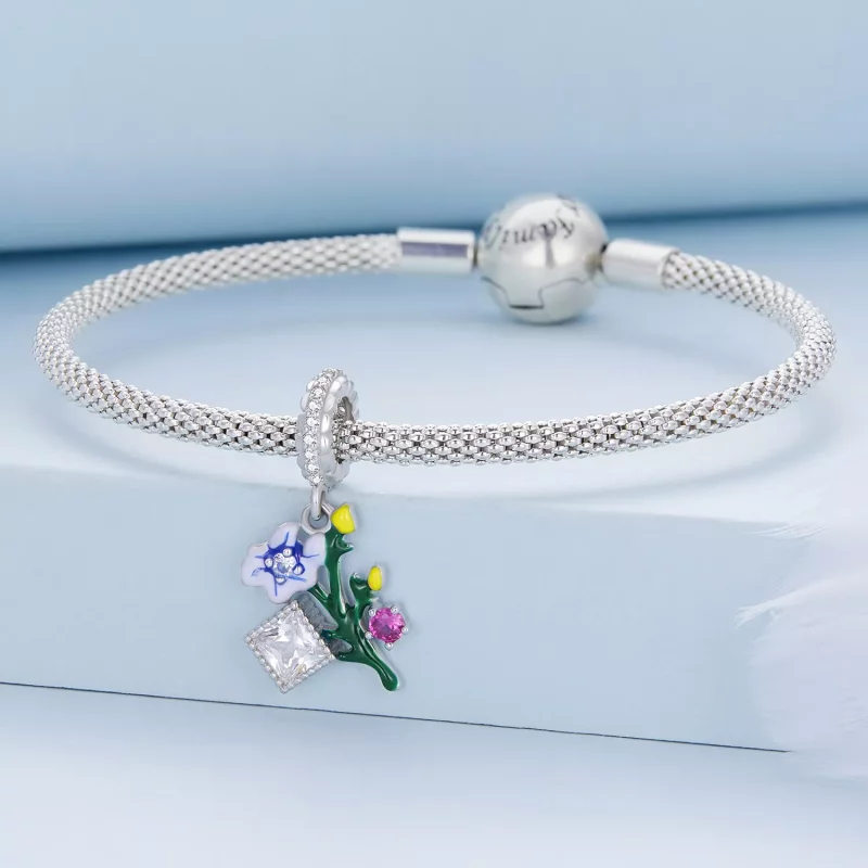 (afbeelding voor) Pandora Style Bloemen Hangende Bedel - BSC645 - Bekijken 3