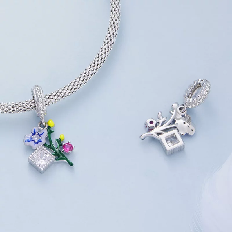 (afbeelding voor) Pandora Style Bloemen Hangende Bedel - BSC645 - Bekijken 4