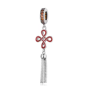 Pandora Style Chinese Knoop Hangende Bedel - SCC2069 (afbeelding voor) Pandora Style Chinese Knoop Hangende Bedel - SCC2069