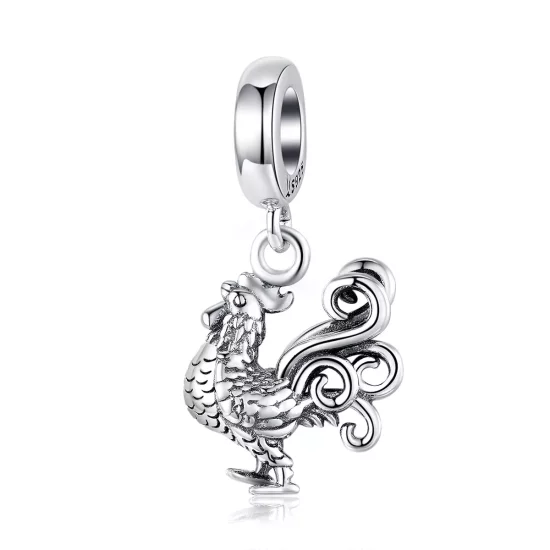 (afbeelding voor) Pandora Style Dappere Haan Hangende Bedel - SCC1337