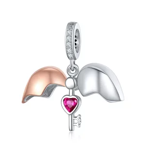 (afbeelding voor) Pandora Style De Sleutel van Bicolor in Open Hart Hangende Bedel - SCC844