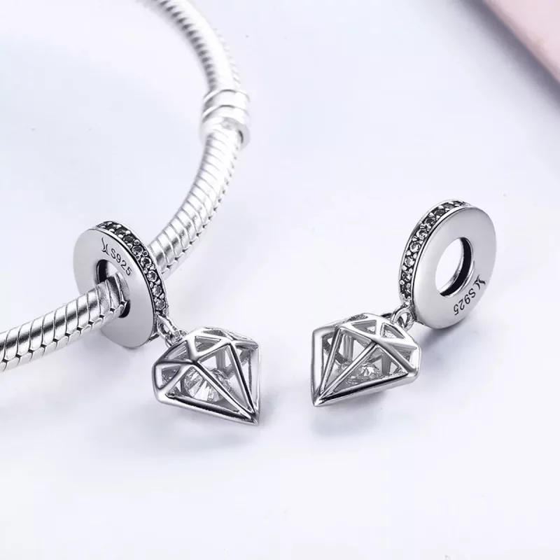 (afbeelding voor) Pandora Style Diamant Hangende Bedel - SCC186 - Bekijken 6