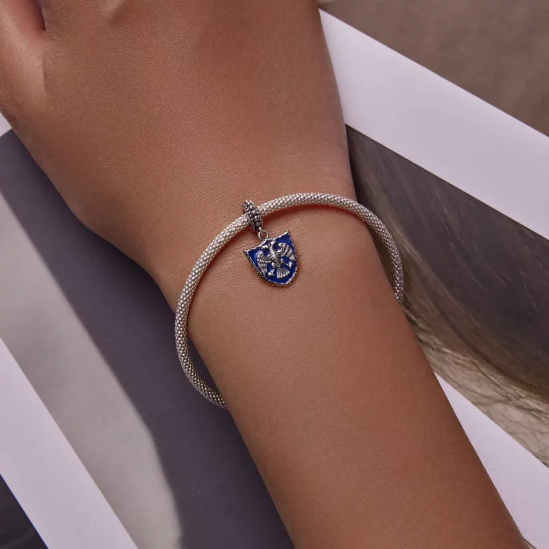 (afbeelding voor) Pandora Style Dubbelkoppig Eagle Shield Hangende Bedel - SCC2184 - Bekijken 5