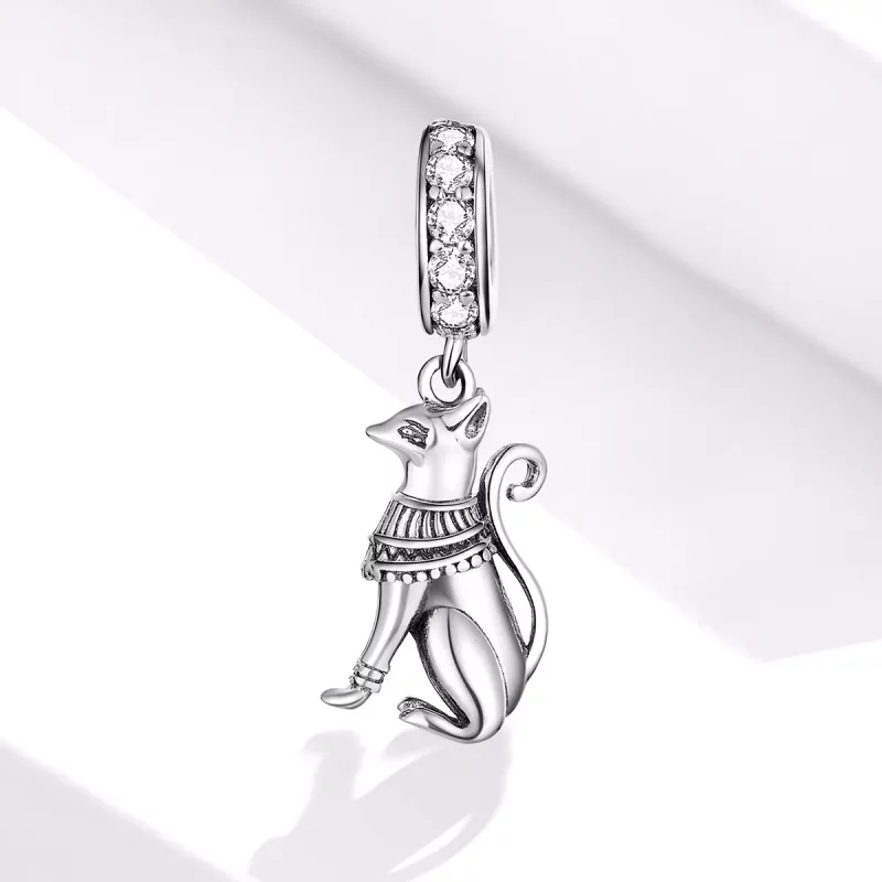 (afbeelding voor) Pandora Style Egyptische kat Hangende Bedel - SCC1505 - Bekijken 2