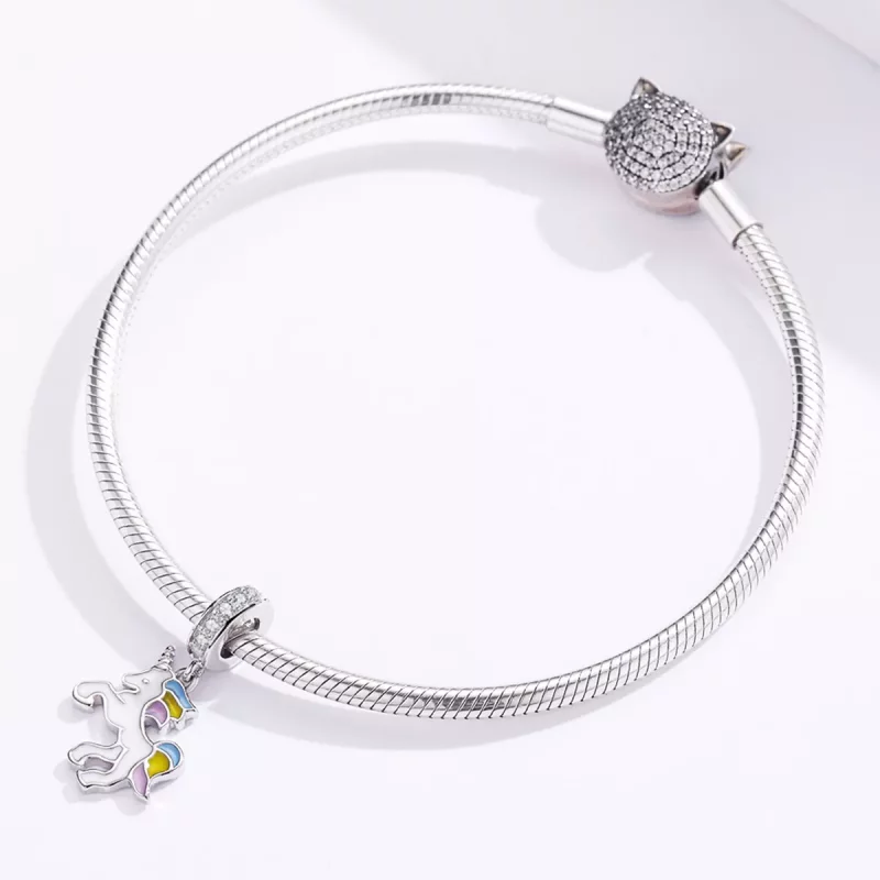 (afbeelding voor) Pandora Style Fantasie Eenhoorn Hangende Bedel - BSC075 - Bekijken 3