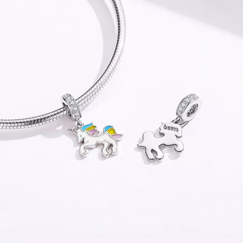 (afbeelding voor) Pandora Style Fantasie Eenhoorn Hangende Bedel - BSC075 - Bekijken 4