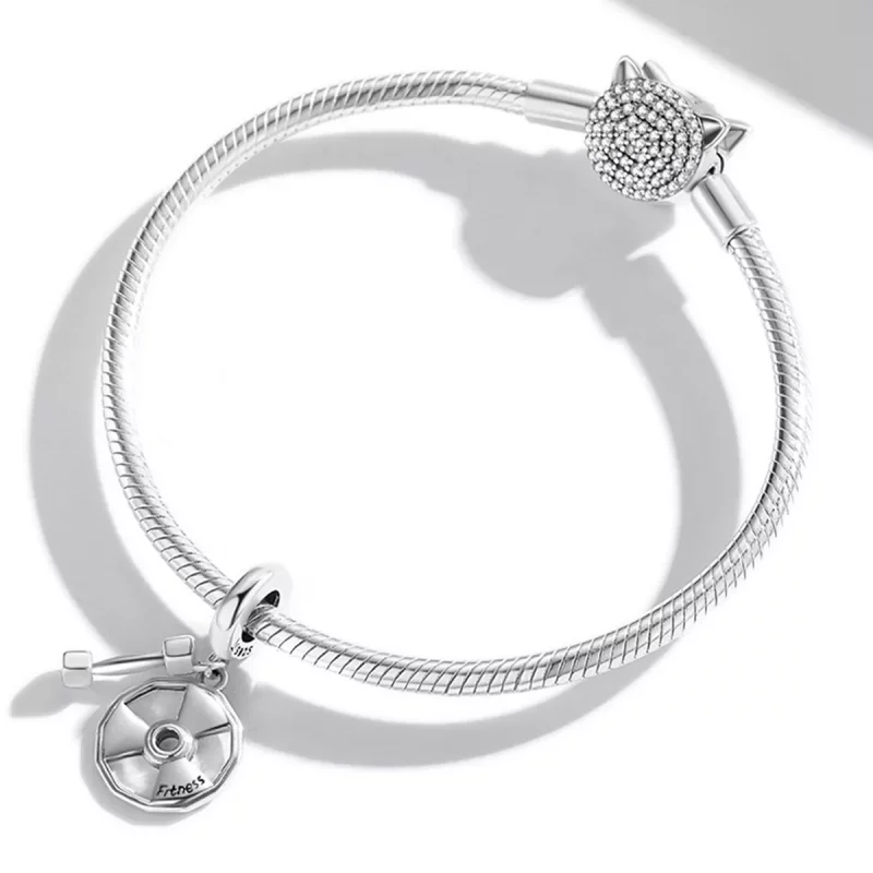 (afbeelding voor) Pandora Style Fitnessapparatuur Hangende Bedel - SCC2053 - Bekijken 3