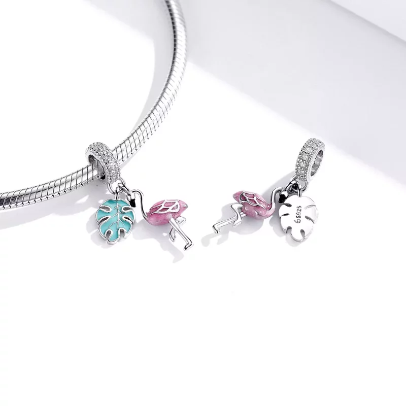 (afbeelding voor) Pandora Style Flamingo Hangende Bedel - BSC277 - Bekijken 4