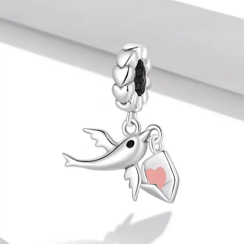 (afbeelding voor) Pandora Style Flying Pigeon Liefdesbrief Hangende Bedel - BSC573 - Bekijken 2