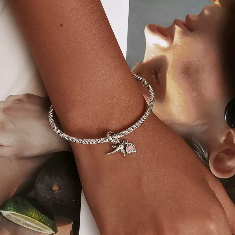 (afbeelding voor) Pandora Style Flying Pigeon Liefdesbrief Hangende Bedel - BSC573 - Bekijken 5