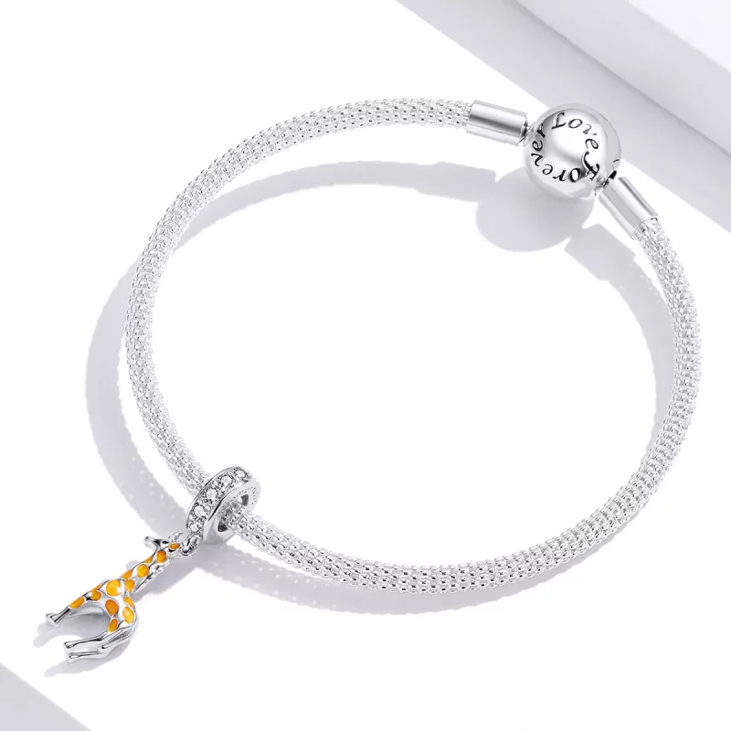 (afbeelding voor) Pandora Style Giraffe Hangende Bedel - BSC258 - Bekijken 3