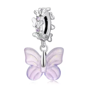 (afbeelding voor) Pandora Style Glas Vlinder Hangende Bedel - SCC2087