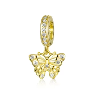 (afbeelding voor) Pandora Style Gouden vlinder Hangende Bedel - BSC248