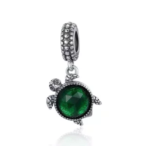 (afbeelding voor) Pandora Style groene schildpad Hangende Bedel - SCC281