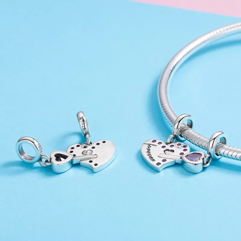 (afbeelding voor) Pandora Style Hart Lepel Hangende Bedel - SCC638 - Bekijken 7