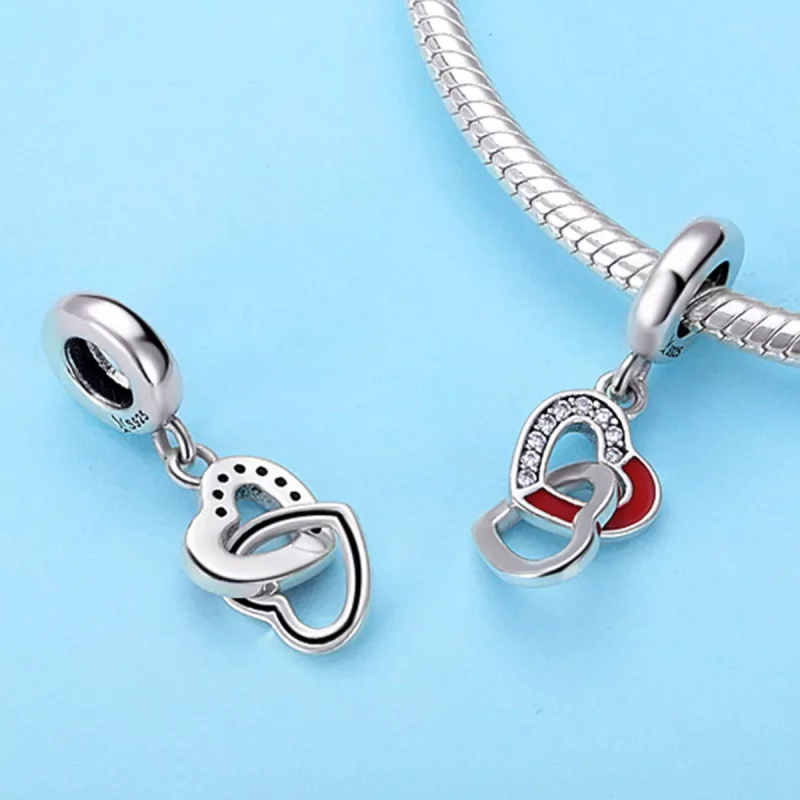 (afbeelding voor) Pandora Style Hart tot hart Hangende Bedel - SCC735 - Bekijken 2