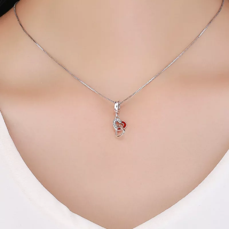 (afbeelding voor) Pandora Style Hart tot hart Hangende Bedel - SCC735 - Bekijken 5