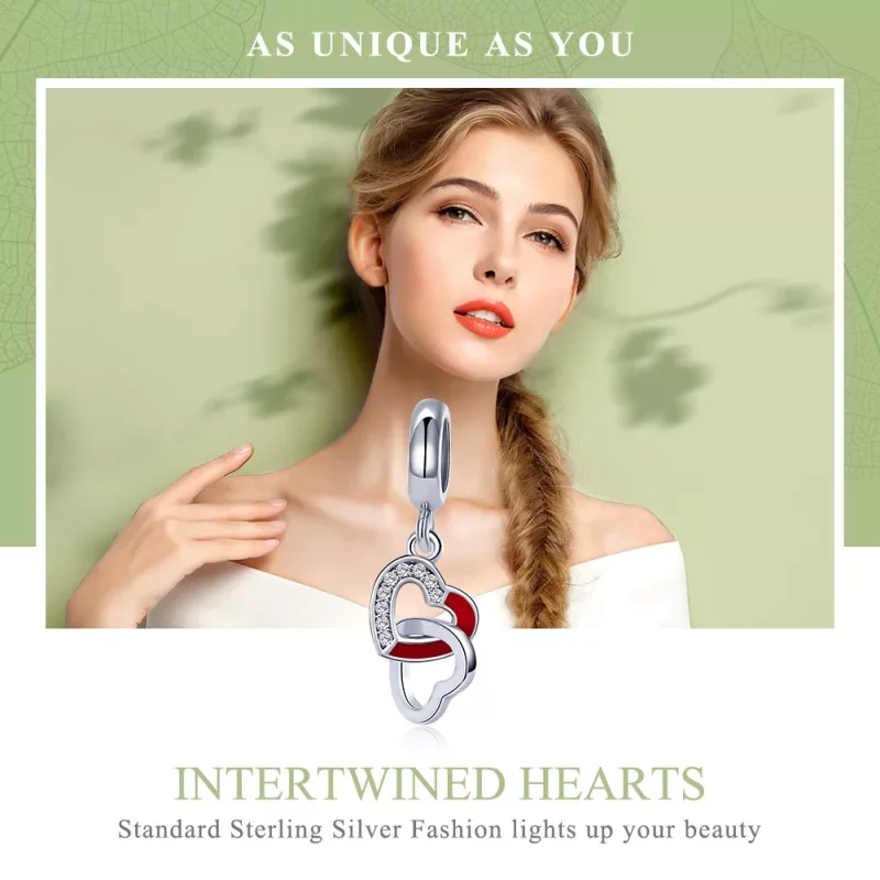(afbeelding voor) Pandora Style Hart tot hart Hangende Bedel - SCC735 - Bekijken 6