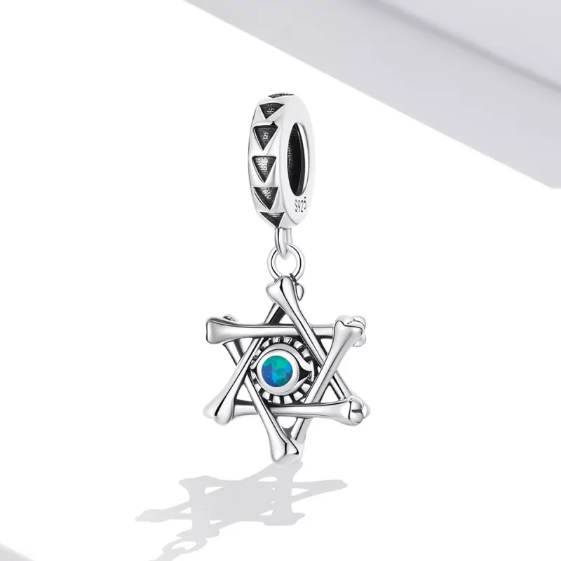 (afbeelding voor) Pandora Style Hexagram Duivelsoog Hangende Bedel - SCC2174 - Bekijken 2