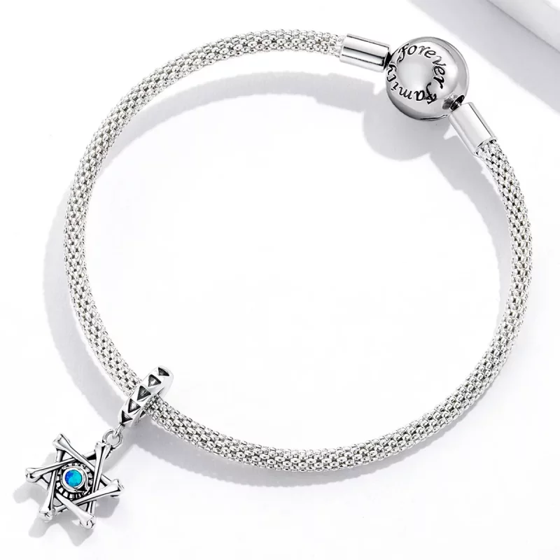 (afbeelding voor) Pandora Style Hexagram Duivelsoog Hangende Bedel - SCC2174 - Bekijken 3