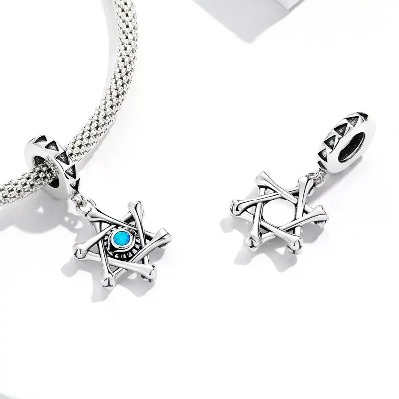(afbeelding voor) Pandora Style Hexagram Duivelsoog Hangende Bedel - SCC2174 - Bekijken 4