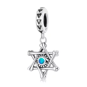 (afbeelding voor) Pandora Style Hexagram Duivelsoog Hangende Bedel - SCC2174