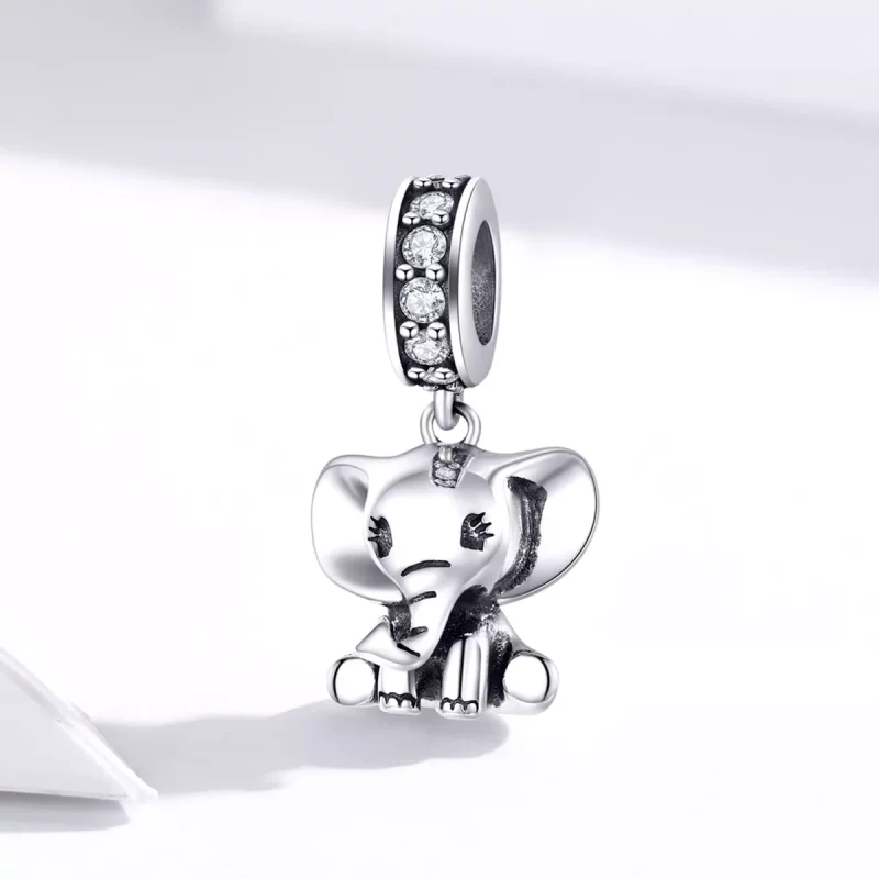 (afbeelding voor) Pandora Style Kleine Olifant Hangende Bedel - SCC1338 - Bekijken 2