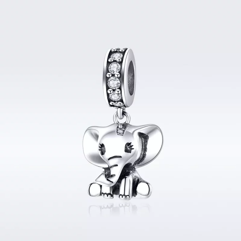 (afbeelding voor) Pandora Style Kleine Olifant Hangende Bedel - SCC1338 - Bekijken 5
