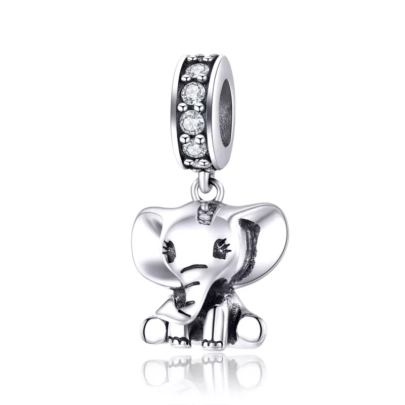 (afbeelding voor) Pandora Style Kleine Olifant Hangende Bedel - SCC1338