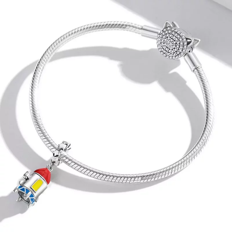(afbeelding voor) Pandora Style Kleine raket Hangende Bedel - SCC2058 - Bekijken 3