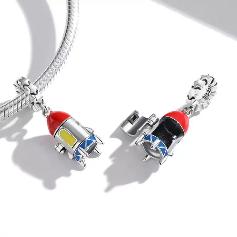 (afbeelding voor) Pandora Style Kleine raket Hangende Bedel - SCC2058 - Bekijken 4