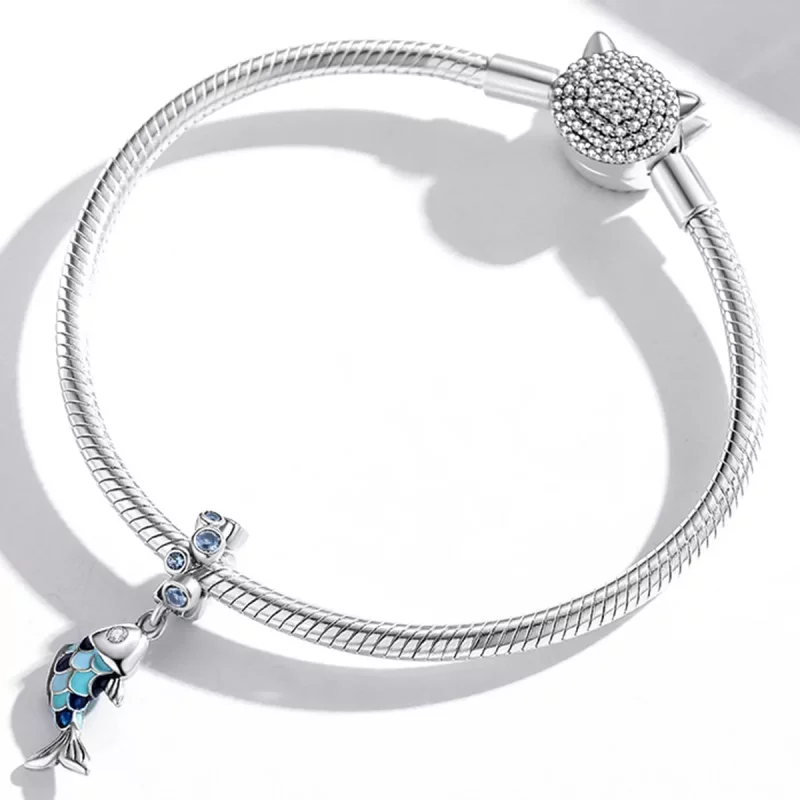 (afbeelding voor) Pandora Style Kleine visspuugbubbels Hangende Bedel - SCC2049 - Bekijken 3