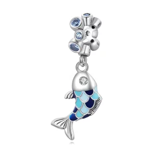 Pandora Style Kleine visspuugbubbels Hangende Bedel - SCC2049 (afbeelding voor) Pandora Style Kleine visspuugbubbels Hangende Bedel - SCC2049