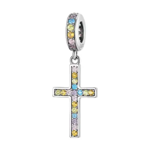 (afbeelding voor) Pandora Style Kleurrijk kruis Hangende Bedel - SCC2156