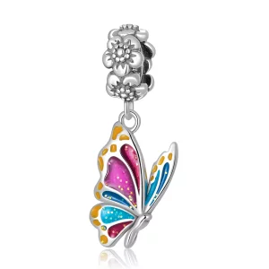 Pandora Style Kleurrijke Vlinder Hangende Bedel - SCC2216 (afbeelding voor) Pandora Style Kleurrijke Vlinder Hangende Bedel - SCC2216