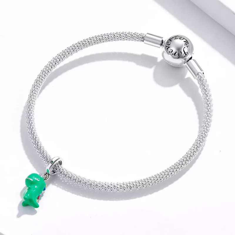 (afbeelding voor) Pandora Style Leuke kleine dinosaurus Hangende Bedel - BSC460 - Bekijken 4