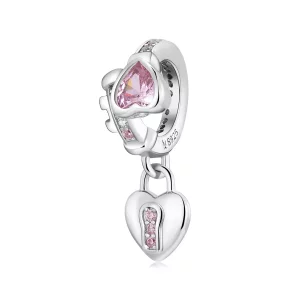 Pandora Style Liefdesslot Hangende Bedel - SCC2124 (afbeelding voor) Pandora Style Liefdesslot Hangende Bedel - SCC2124