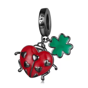 (afbeelding voor) Pandora Style Lieveheersbeestje Hangende Bedel - SCC2411