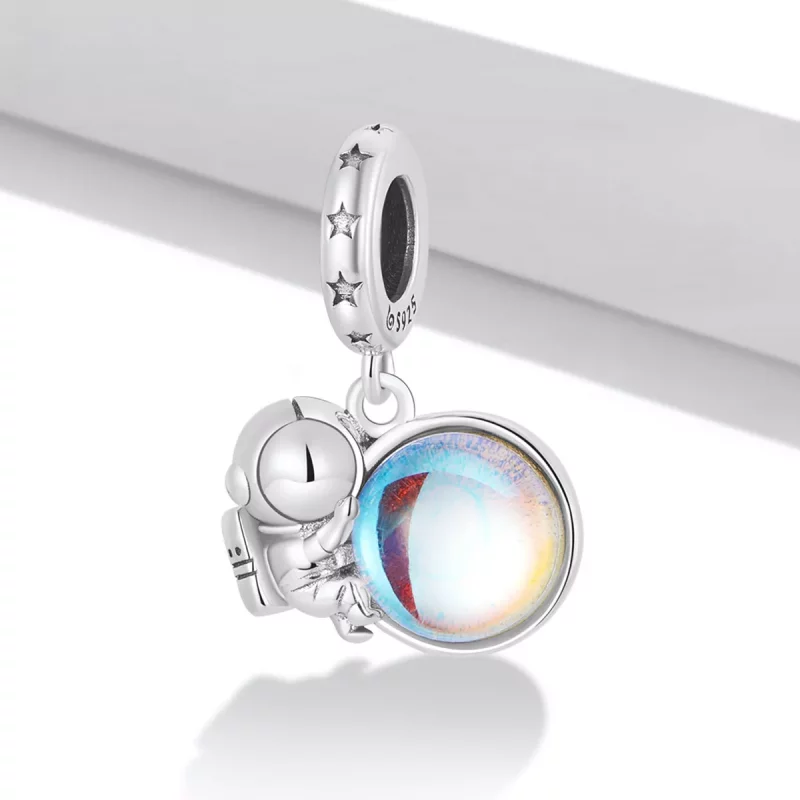 (afbeelding voor) Pandora Style Maan Astronaut Hangende Bedel - BSC581 - Bekijken 2