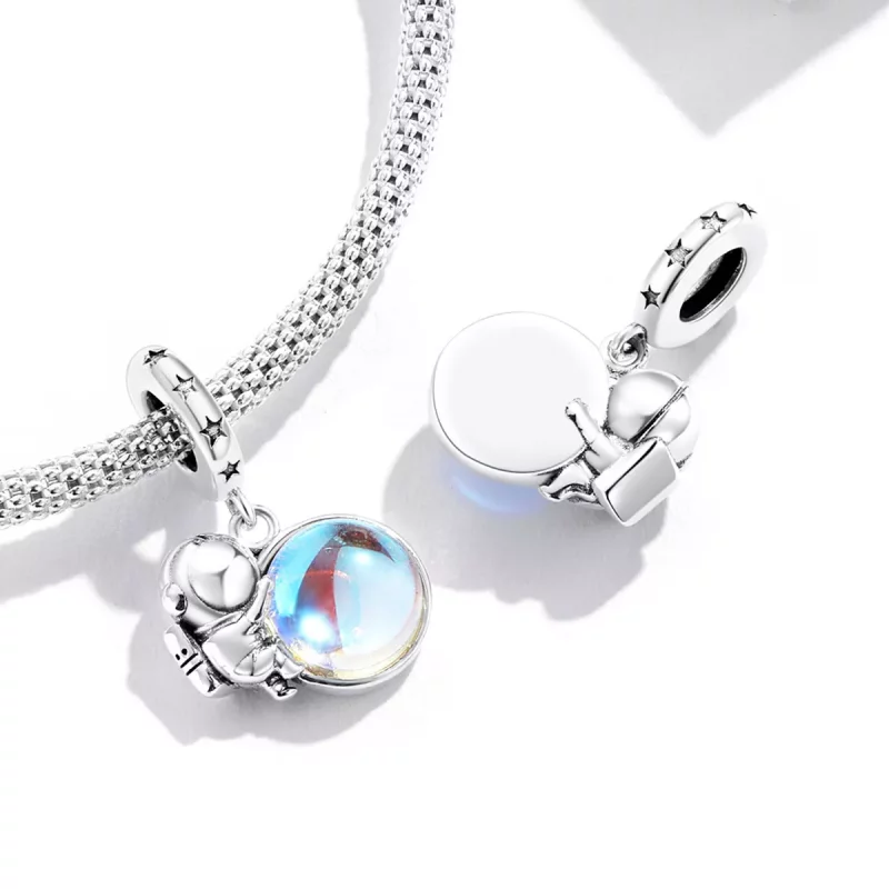 (afbeelding voor) Pandora Style Maan Astronaut Hangende Bedel - BSC581 - Bekijken 4