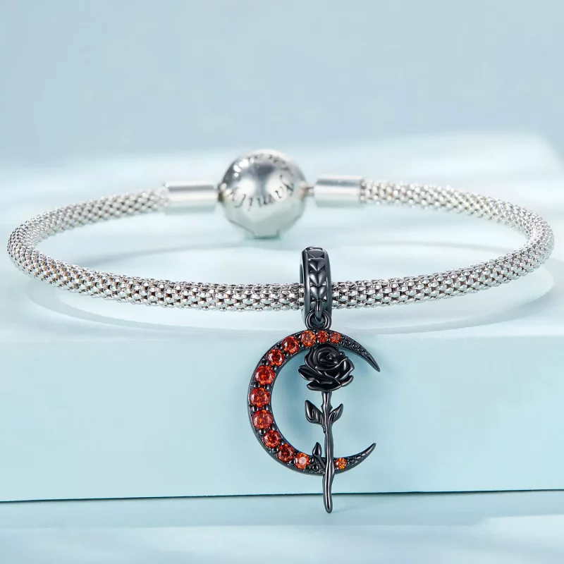 (afbeelding voor) Pandora Style Maan Roos Hangende Bedel - SCC2384 - Bekijken 3