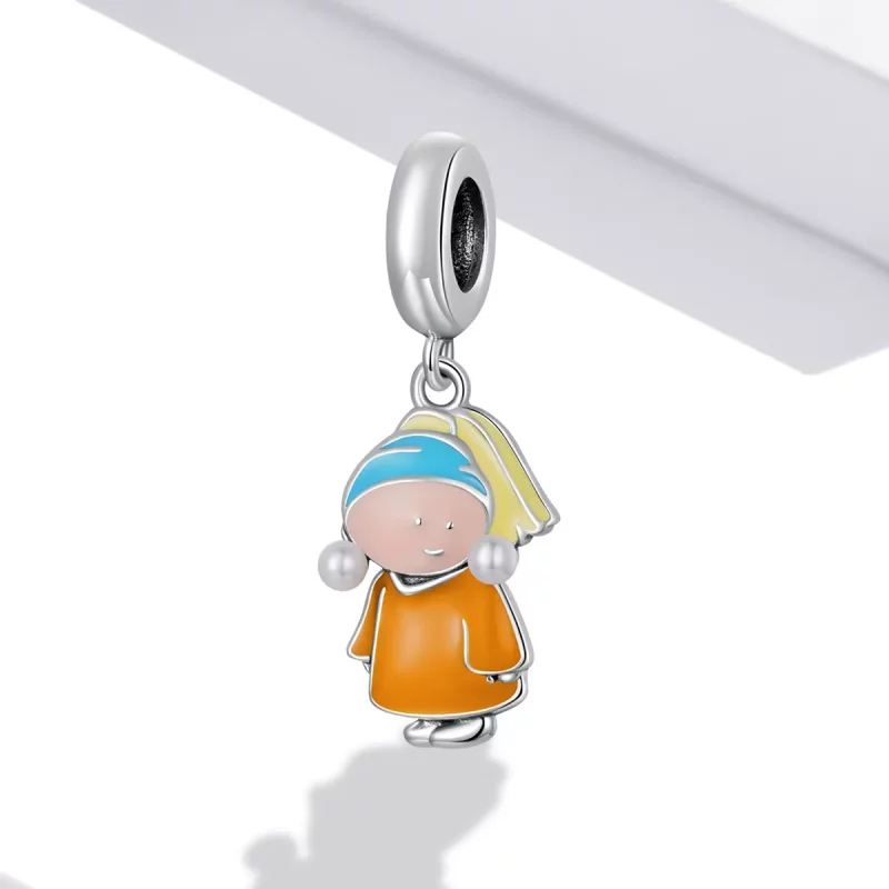 (afbeelding voor) Pandora Style Meisje met Parels Hangende Bedel - SCC2078 - Bekijken 2