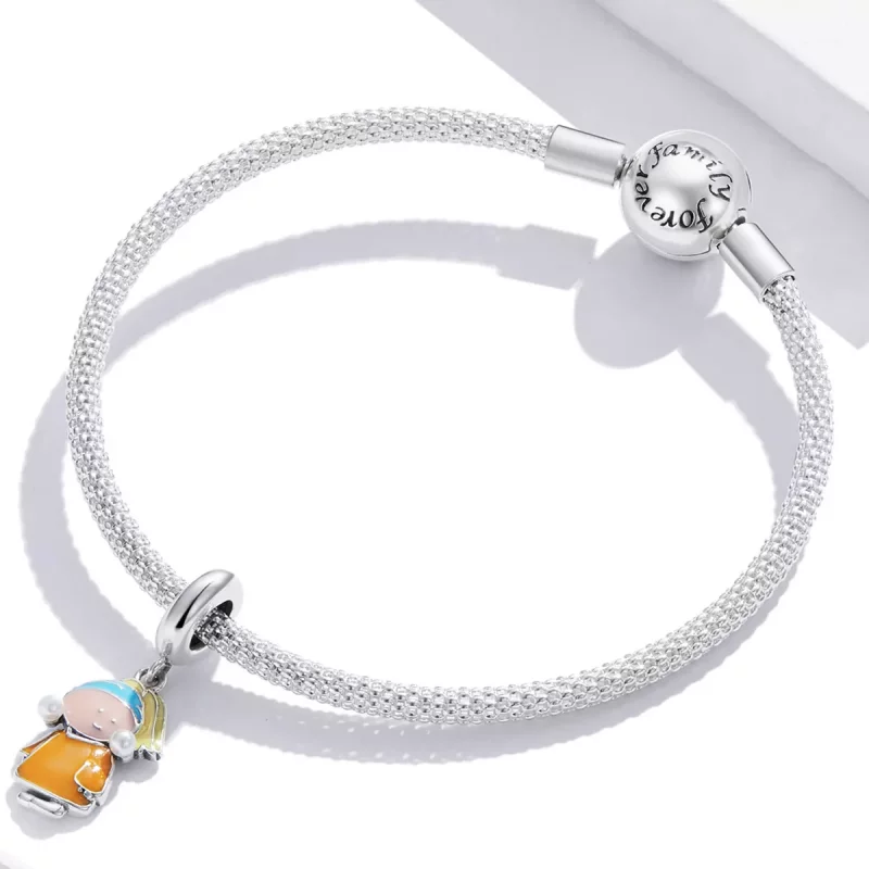 (afbeelding voor) Pandora Style Meisje met Parels Hangende Bedel - SCC2078 - Bekijken 3
