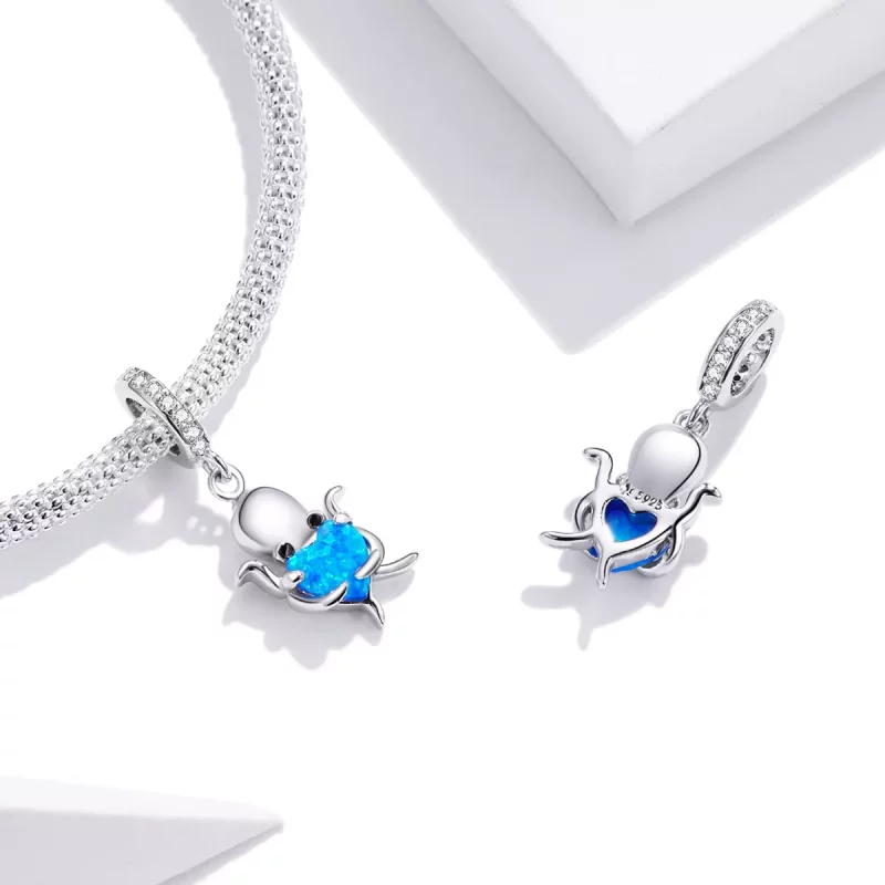 (afbeelding voor) Pandora Style Mooie Octopus Hangende Bedel - SCC1831 - Bekijken 4