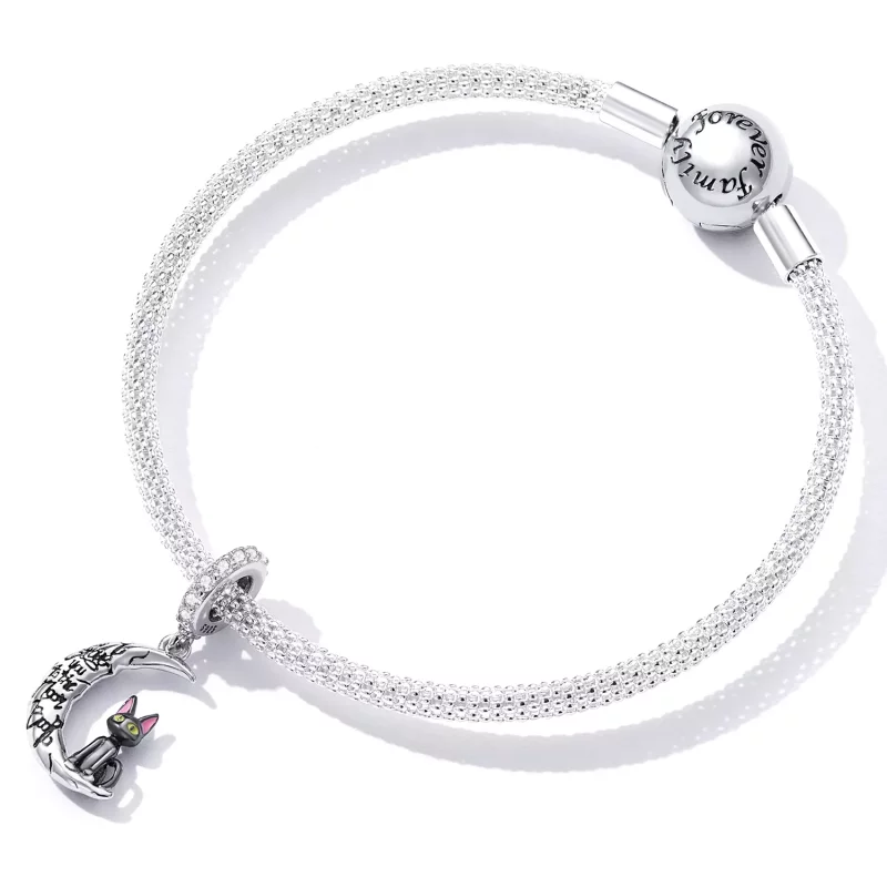 (afbeelding voor) Pandora Style Moon Zwarte Kat Hangende Bedel - SCC2218 - Bekijken 4