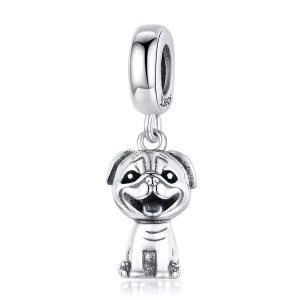 Pandora Style Mopshond Hangende Bedel - SCC1320 (afbeelding voor) Pandora Style Mopshond Hangende Bedel - SCC1320