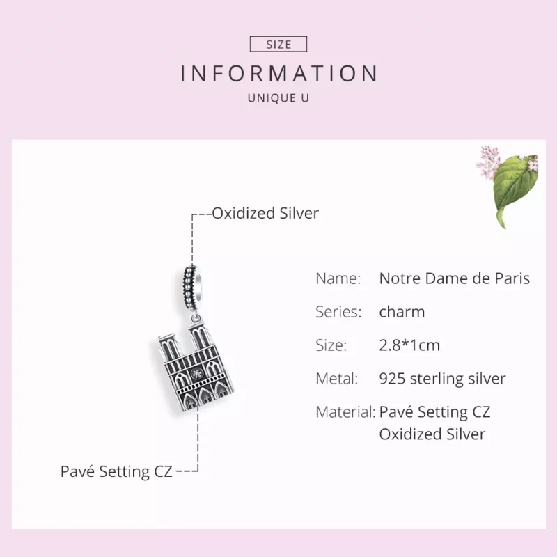 (afbeelding voor) Pandora Style Motre Dame De Paris Hangende Bedel - SCC1328 - Bekijken 7