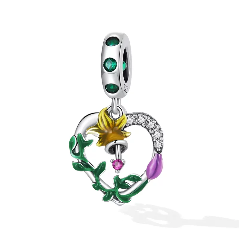 (afbeelding voor) Pandora Style Opengewerkte Liefde Bloemen Hangende Bedel - SCC2249 - Bekijken 2
