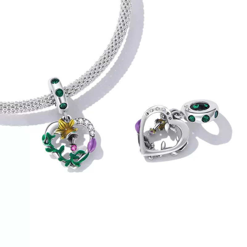(afbeelding voor) Pandora Style Opengewerkte Liefde Bloemen Hangende Bedel - SCC2249 - Bekijken 4