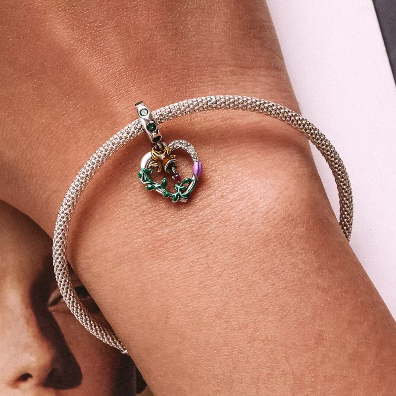 (afbeelding voor) Pandora Style Opengewerkte Liefde Bloemen Hangende Bedel - SCC2249 - Bekijken 6